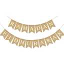 SWYOUN Burlap Ramadan Eid Mubarak Banner Supplies Muslim Fireplace Mantel Decoration