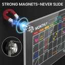 2-Pack Premium Acrylic Magnetic Calendar for Fridge - Clear Dry Erase Board for Refrigerator (16"x12" Monthly & 13"x9" Weekly Planner) Includes 8 Vibrant Markers & Eraser, Ultra Strong N52 Magnets
