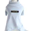 Hdwk&Hped Soft Cotton Dog Pajamas for All Seasons, Striped Pet Bottoming Jumpsuit for Small Dog Cat Puppy (#4, Solid Style - Blue)