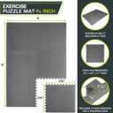 ProsourceFit Weaved Pattern Extra Thick Exercise Puzzle Mat -inch, EVA Foam Interlocking Tiles for Protective, Cushioned Flooring for Home and Gym Equipment; Grey, 24 SQ FT, 6 Tiles