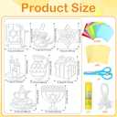 Watersay 40 Set DIY Hanukkah Suncatcher Craft Chanukah Paper Suncatchers Crafts Stained Glass Effect Paper Star of David Jewish Menorah Suncatcher Crafts for Window Art Classroom Art Decor