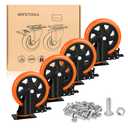 6 Inch Heavy Duty Caster Wheels Load 3000 Lbs with Brake Safety Dual Locking No Noise Wheels Swivel Casters Set of 4 (Free Screws)