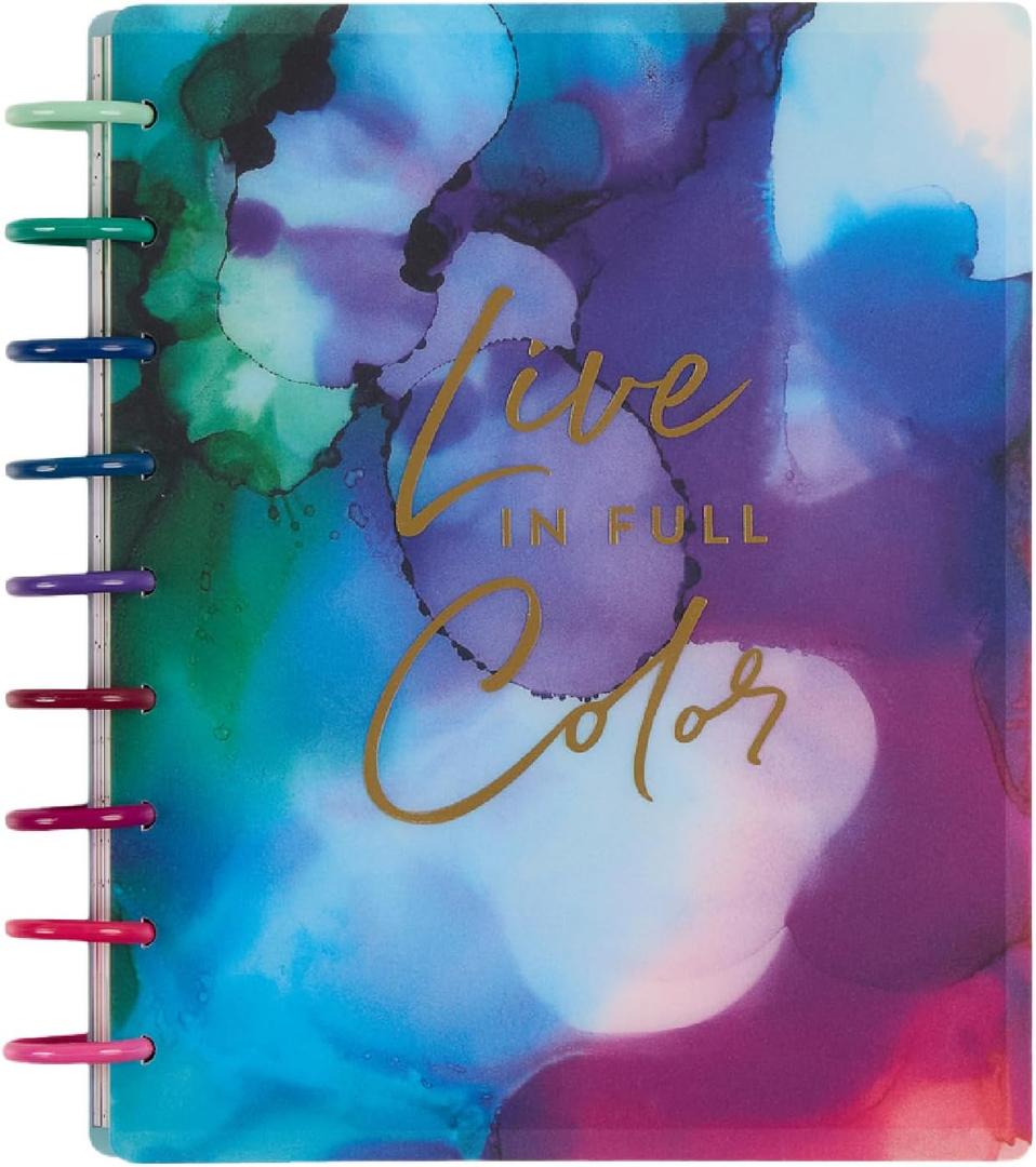 Happy Planner Disc-Bound Academic Planner July 2025 - June 2026 Daily, Weekly and Monthly - 3 Bonus Months, Classic Size, Horizontal Layout, Live in Color