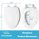 5311012.020 Elongated Toilet Seat Replacement for American Standard Traditional Slow Close Toilet Seat Replacement Parts, Soft Close Toilet Bowl Seat Cover and Lid, White