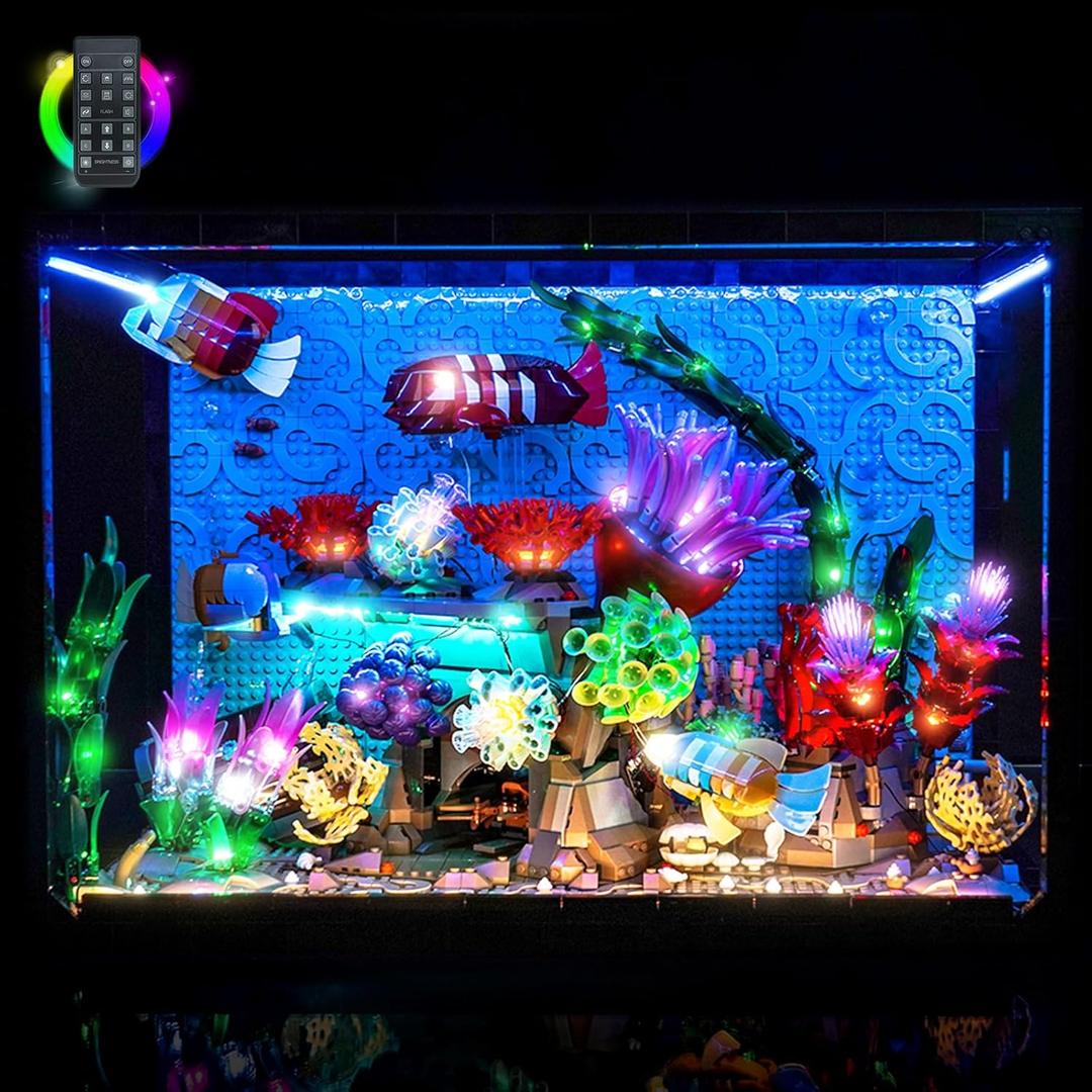 Light kit Compatible with Lego 10366 Tropical Aquarium - No Model Only Light, LED Lighting Accessories Compatible with Lego Icons Aquarium 10366 Fish Tank (RC Version)