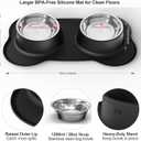 AsFrost Dog Food Bowls Stainless Steel Dog Bowls with No Spill Non-Skid Silicone Mat, Dog Food and Water Bowl Set, Dog Dishes for Small Medium Large Sized Dogs Pet Food Feeding Bowls, 4 Cup, Black