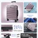 LIGHT FLIGHT Carry On Luggage 22x14x9 Airline Approved, Expandable Carry On Suitcases with Wheels, Lightweight Luggage, Durable Hard Shell 20 Inch Rolling Suit Case for Men Women Travel,Rose Purple