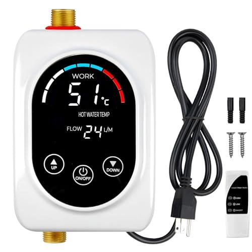 DOYXC Tankless Water Heater Electric 110V, 3000W Under Sink Instant On Demand Hot Water Heater, Portable Mini Small Water Heaters with Digital Display for Kitchen Bathroom RV