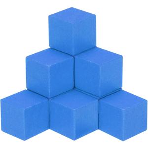 MECCANIXITY Crafts Wooden Cube 100 Pcs Square Blue Natural Solid Wood Crafts Blocks for DIY Projects, Puzzle Making, Letters, and Stamps for Home Decoration