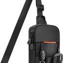DEYACE Mens Sling Bag, YKK Zippers Small Crossbody Bag for Hiking Travel Work, Water Resistant Utility EDC Mini Chest Bag