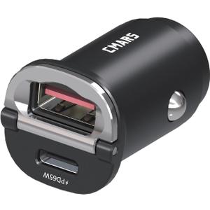 CMARS 125W [PD65W+QC60W] Car Charger USB C/A 2-Port Fast Charge, Car Phone Charger Cigarette Lighter Adapter for iPhone 16/15/14/13/12, Samsung S25/S24/S23/S22, iPad/Lenovo/MacBook/Android Devices