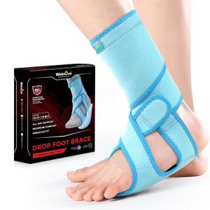 Welnove 2 Pack Drop Foot Brace with Arch SupportAFO Brace for Walking Relieve the Instability of Lower Limbs by Foot Drop, MS, TBI, Spinal Cord Injury, Cerebral Palsy(Blue, Include Left and Right)