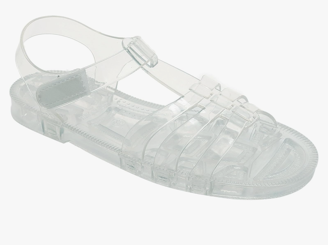 JIOMIJIOMI Toddler Sandals Jelly Shoes Girls Unisex Boy Flat Retro Slides Clear Kids Water Slippers Slingback Summer Beach Size 29 Adjustable Buckle Glitter Dress Soft Pack of 2