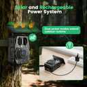 MAXDONE Solar Trail Camera WiFi Bluetooth - 64MP 4K Game Camera with 5200mAh Rechargeable Battery, 0.1s Trigger 65ft Night Vision, IP66 Waterproof Trail Cam with 32GB TF Card for Outdoor Backyard