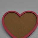 BENECREAT Pearl Pink Heart Pin Cork Board, 7.8x7.1inch Bulletin Display Board Wall Mounted Cork Board with Pink Frame for Brooch Pin Storage Display, Office Home and School Decor