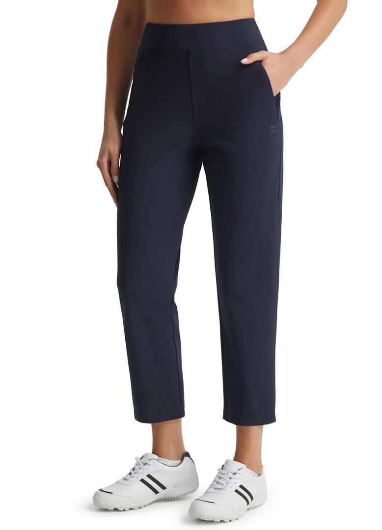 Libin Women's Golf Pants Stretchy Travel Dress Pant High Waisted Zipper Pockets Straight Leg Soft Work Lightweight, Small