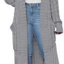 Caracilia Womens Long Cardigan Sweaters 2025 Fall Open Front Coat Long Sleeve Cable Knit Maxi Outerwear Trendy Jacket Clothes (Large, Grey)