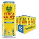 Yerba Madre Organic Yerba Mate, Bluephoria, 150mg Natural Caffeine, Energy Drink Alternative, No Jitters or Crash, 15.5 Oz Cans (Pack of 12)