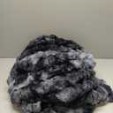 Cozy Bliss Faux Fur Throw Blanket for Couch, Fuzzy Soft Plush Thick Bubble Blanket for Sofa Bedroom Living Room, 60 * 80 Inches Tie Dye Black