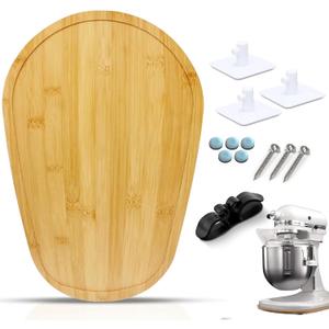 5 PCS Bamboo Mixer Slider Mat Set for Kitchen Aid Stand Mixer  Appliance Slider Tray for Countertop  KitchenAid Mixer Accessories (5-8 Qt, including Accessories)