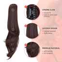 Ponytail Extension,Hair Extension Ponytail 20" Long Claw Hair Extension Synthetic Wavy Straight Hairpieces Ponytail Clip in Ponytail Wig Daily Fluffy Pony Tail for Women(Brunette)