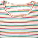 LilyCoco Womens Tunics Striped Shirt Crewneck 3/4 Sleeve T Shirts Green X-Large (XL)