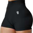 Gymreapers Infinity Seamless Workout Shorts High Waist Biker Shorts for Women Athletic Gym Running Pilates Yoga Sport Short (Large, Black)