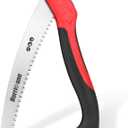 HURRICANE Folding Saw/10 Inch Pruning Implement/Wood-Cutting Gear/Camping Tree Cutter with SK5 Curved Blade/Triple-cut Razor Teeth/Outdoor Portable Cutter for Tree Trimming Gardening Hiking