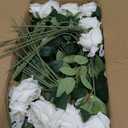 Hananona Artificial Roses in Bulk, Fake Velvet Silk Roses Realistic Rose for Wedding Centerpieces Flower Arrangement Home Decor (50, White)