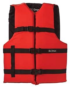 ONYX General Purpose Coast Guard Approved Boating Life Jacket (Oversize, Red)