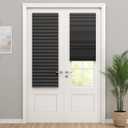 LazBlinds Cordless Cellular Shades for French Doors, No Drill French Door Blinds for Privacy, Blackout Light Blocking Honeycomb Shades for Sliding Doors Front Door Patio, 1 Pack, 28" W x 78" H, Black