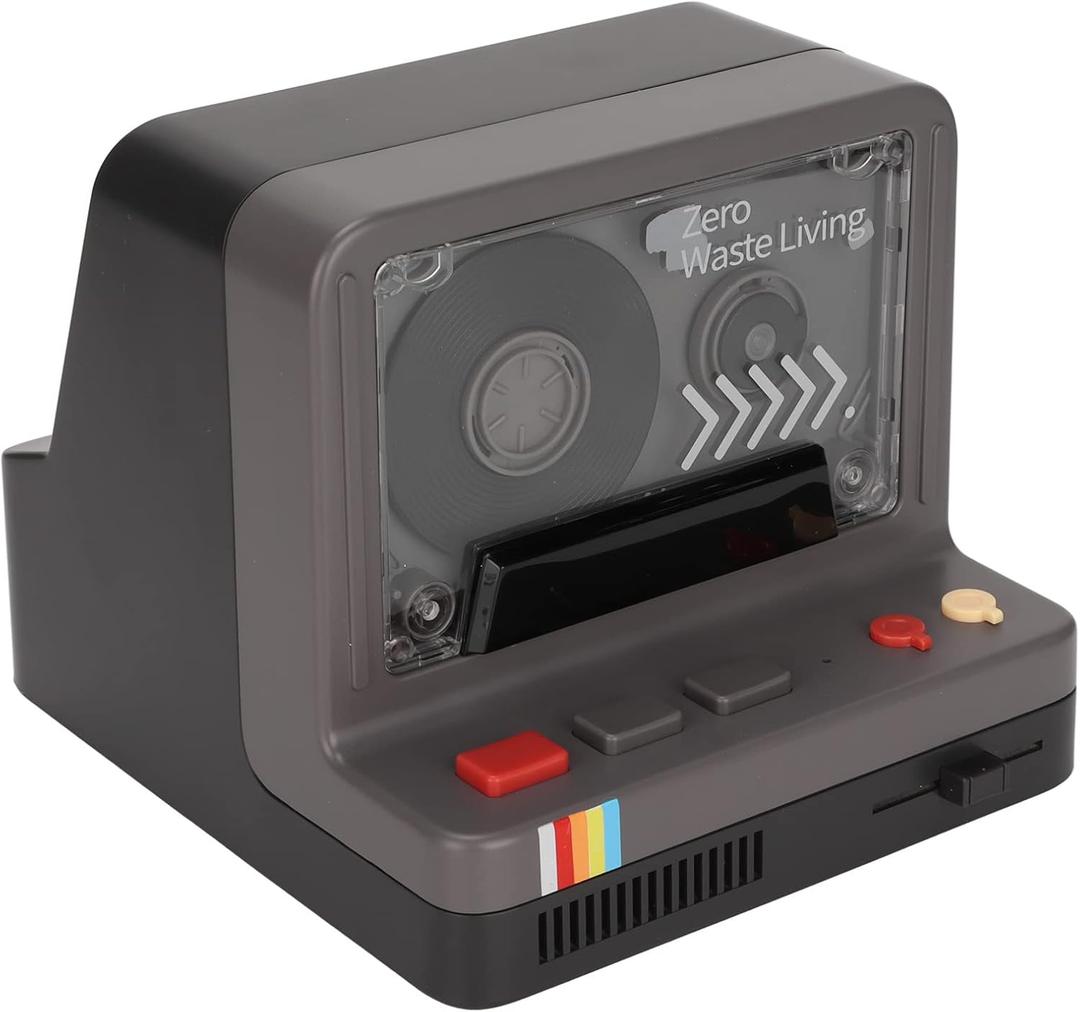 VBESTLIFE Portable Bluetooth Cassette Player, Stereo Tape Retro Speaker With Dual Magnetic Speakers, 5 Light Modes, Support Memory Card, Cable Playback for Entertainment (Black)