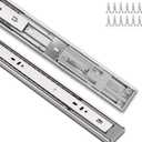 2 Pairs 20 Inch Soft Close Drawer Slides Heavy Duty Side Bottom Mount Rails, Ball Bearing Full Extension Dresser Kitchen Cabinet Drawer Slide, 100 Lbs Load Capacity