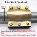 Water Pipe Repair Clamp,OD of The Applicable Pipe is About 1.65 inch,Leak Sealer for Pipes and Plumbing,Length 4.72 inch,Suitable for PE/PPR Pipes,Steel/Iron Pipes