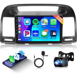 8 Core 2+64G Android Car Radio Car Stereo for Toyota Camry 2000-2006 with Wireless Carplay Android Auto, 9 Head Unit Touch Screen Mirror Link WiFi GPS Navigation Bluetooth FM RDS DSP Backup Camera