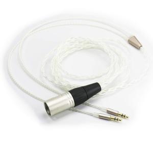NewFantasia 4-pin XLR Balanced Cable 6N OCC Copper Single Crystal Silver Plated Cord Compatible with Hifiman Arya, Sundara, Ananda, HE400SE Headphones 2.1m/6.8ft (4-pin XLR to Dual 3.5mm Version)