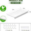 Wire Rack Covers, Foamed PVC Wire Shelf Covers for Pantry Removable Closet Cabinet Bathroom Kitchen Shelving Decoration(White,24x12 inch)