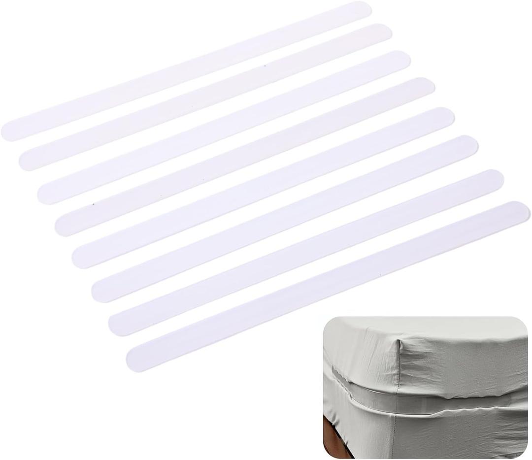 8Pcs Bed Sheet Holder Replacement Strips, Replacement Strips for Bed Sheet Holder, Bed Sheet Straps Compatible with Most Bed Lock Sheet Holders