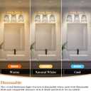 Crystal Bathroom Light Fixtures Over Mirror, Gold 3-Light Bathroom Vanity Lights Over Mirror Modern Wall Lighting Sconces with Ceramic E26 Base (Bulbs Not Include)
