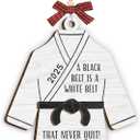 3 x Karate Ornament Boy 2025, Inspirational Gifts for Women Boy Girl, Motivational Gifts to Cheer Up A Friend, Coworkers, Besite, Wooden Ornament for Christmas Tree Decorations