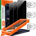 IMBZBK [Auto-Dust Removal] 2 Pack Privacy Screen Protector for iPhone 17 Pro Max [6.9 INCH] Anti Spy Private Accessories, Case Friendly Film, Military Grade Tempered Glass 3 Camera Lens Protector