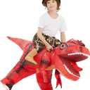 COMIN Inflatable Dinosaur Costumes for Toddler Kids T Rex Blow Up Ride on Dino Outfits for Halloween Party (55)