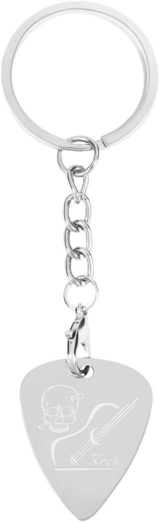 5 x 1 Pcs Stainless Steel Guitar Pick,Guitar Pick Keychain,Gift for Guitarist,Music Lover Gifts,Guitar Lovers Keychain,Music Gifts