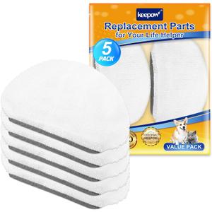 KEEPOW 5 Pack Replacement Steam Mop Pads for Bissell Powerfresh 1940 1544 1440 1806 2075 Series Model 19402 19404 19408 19409 1940a 1940f 1940q 1940t 1940w B0006 B0017,Washable Cleaning Pad