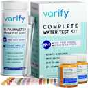 Varify 17in1 Complete Drinking Water Test Kit - 100 Strips + 2 Bacteria Tester Kits - Well, Tap, Home, City Water Testing Strip for Lead, Alkaline, Chlorine, Hardness, Iron, Fluoride, Copper & More