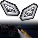 LED Front Accent Lights for Can-Am X3, Front Fascia Auxiliary Signature Lights with Yellow Turn Signal White DRL Grill Lamps for Can Am Maverick X3 MAX Turbo R RR 2017-2025 Accessories 