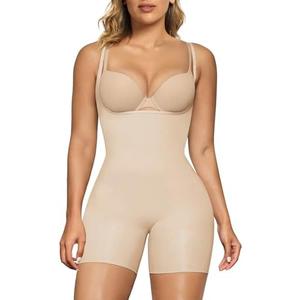 SHAPERX Open Bust Shapewear Tummy Control Bodysuits for Women Seamless Compression High Waisted Body Shaper Size 2XL/3XL