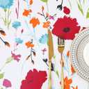 misaya Round Fitted Tablecloth with Elastic Edge, 100% Waterproof Oil Proof Plastic Table Cover, Vinyl Flannel Backed Tablecloth Fits 31"-35" Round Tables for Dinner, Outdoor, Picnic, Flowers