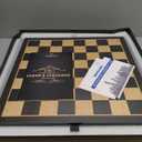 VAMSLOVE Wooden Chess Checkers Game Set 15.5" Large Size Board w/Storage Drawers, Weighted Chess Pieces - 2 Extra Queens 3" King, Gift for Birthday Housewarming Retirement - Black