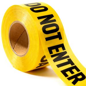 Caution Do Not Enter Tape 3 inch X 1000 feet Bright Yellow with a Bold Black Print 3 in. Wide for Maximum Readability Tear Resistant Design